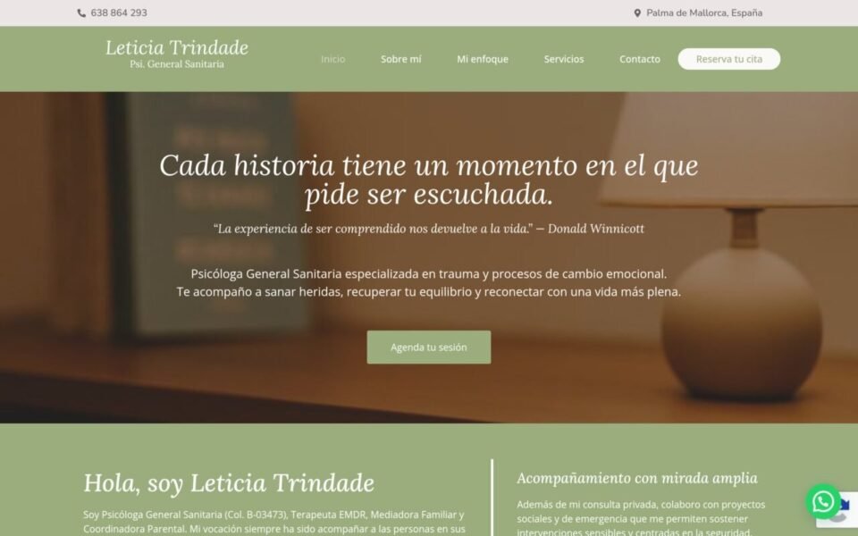 Captura de la web psicologaleticiatrindade.com, hecha por Mantenimiento Web